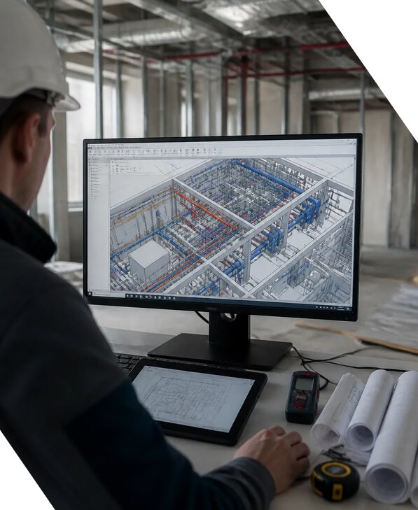 Создание BIM модели инженерных сетей для объектов в Майкопе